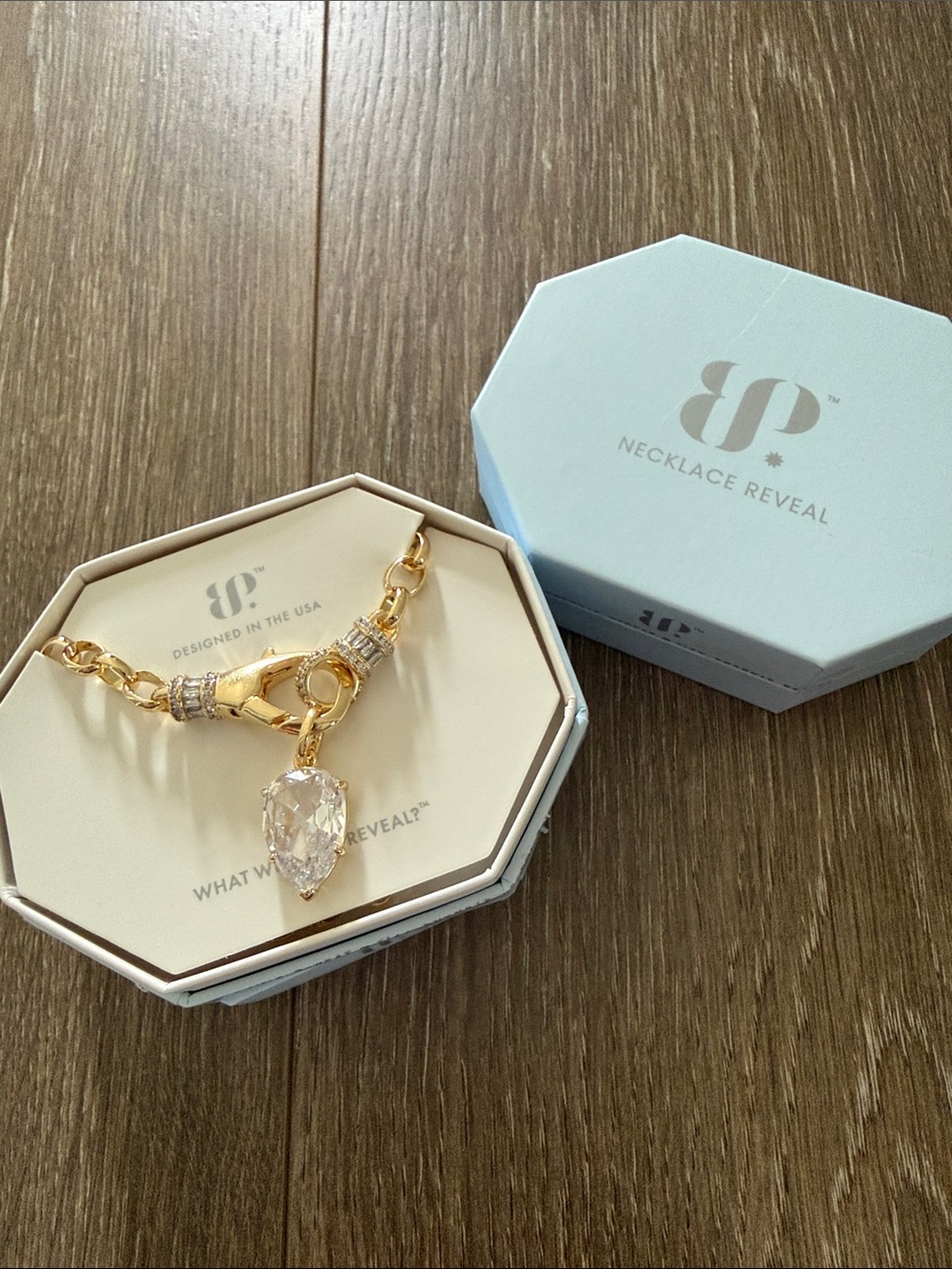 Bomb Party BP NK89089 Style Setting Babe Yellow Gold Necklace CZ